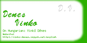 denes vinko business card